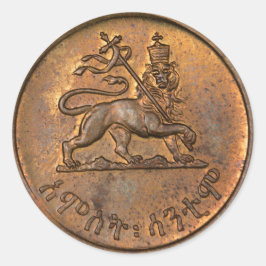 Lion of Judah - Haile Selassie - Rastafari Sticker ラウンドシール
