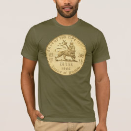 Lion of Judah - Jah Army Gold - Rasta Reggae Shirt Tシャツ