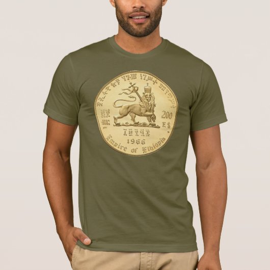 Lion of Judah - Jah Army Gold - Rasta Reggae Shirt Tシャツ (正面)