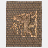 Lion of Judah Jah Army INI Haile Selassie Rasta フリースブランケット (正面)