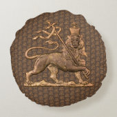 Lion of Judah Jah Army INI Haile Selassie Rasta ラウンドクッション (裏面)