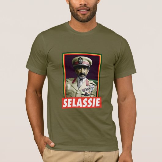 Lion of Judah Jah Army INI Haile Selassie Rasta Tシャツ (正面)