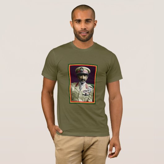 Lion of Judah Jah Army INI Haile Selassie Rasta Tシャツ (正面フル)