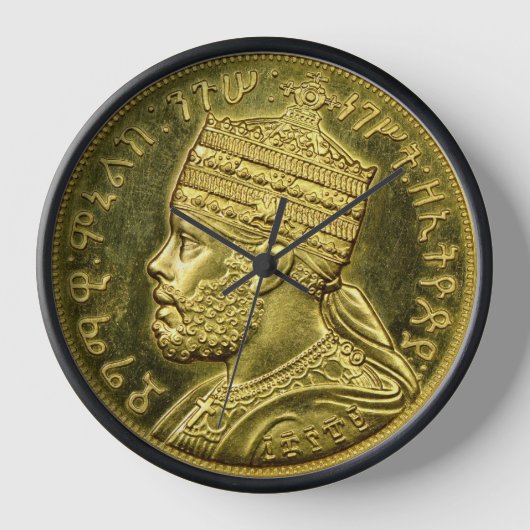 Lion of Judah Jah Army Menelik II Rasta Roots 壁時計 (正面)