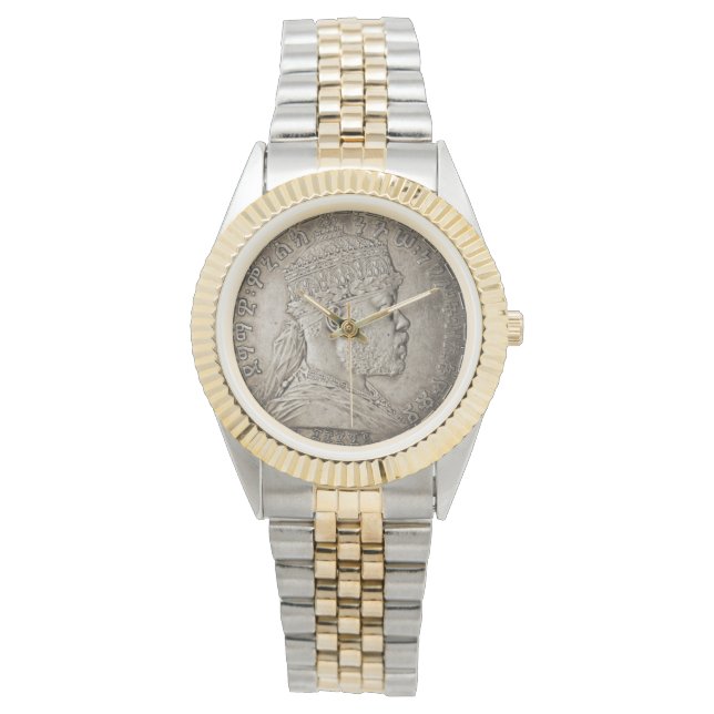 Lion of Judah Jah Army Menelik II Rasta Roots 腕時計 (正面)