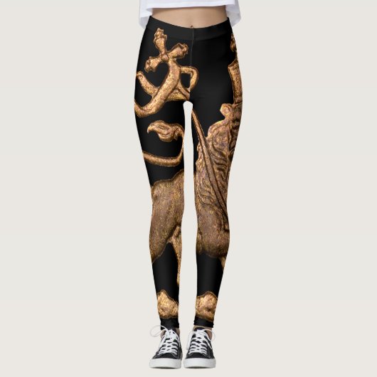 Lion of Judah - Jah Rasta - Power Yoga Leggings レギンス (正面)