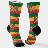 Lion of Judah Jah Rastafari Rasta Reggae Socks ソックス (傾斜あり)