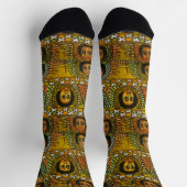 Lion of Judah Jah Rastafari Rasta Reggae Socks ソックス (上部)