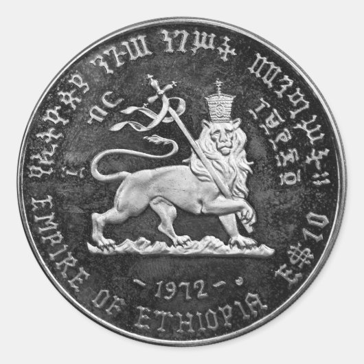 Lion of Judah Jah Rastafari Rasta Roots Sticker  ラウンドシール (正面)