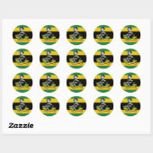 Lion of Judah Jah Rastafari Rasta Roots Sticker ラウンドシール (シート)