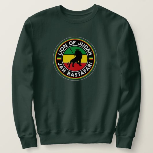 Lion of Judah Jah Rastafari Rasta Roots Sweater スウェットシャツ (デザイン正面)