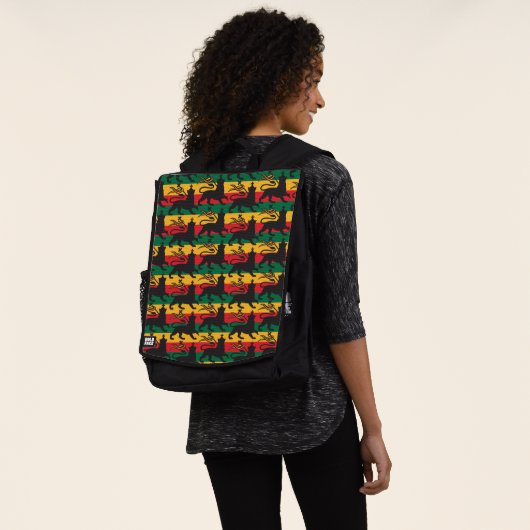 Lion of Judah - Jah Rastafari - Reggae Rucksack バックパック (着用)