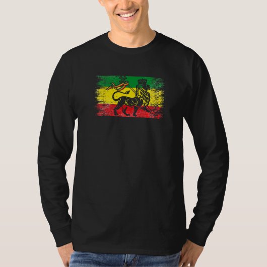 Lion of Judah Rasta Ethiopian Reggae Old Ethiopia  Tシャツ (正面)