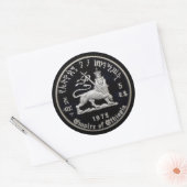 Lion of Judah - Rasta - Jah Rastafari Sticker ラウンドシール (封筒)