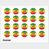 Lion of Judah Rasta Livity Roots Sticker ラウンドシール (シート)