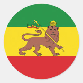 Lion of Judah Rasta Livity Roots Sticker ラウンドシール