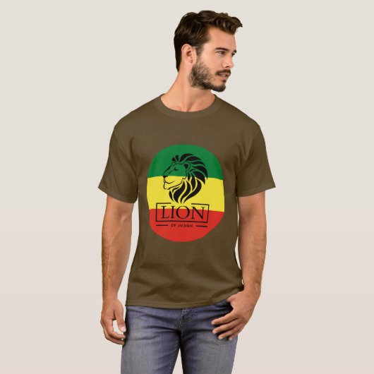 Lion of Judah - Rasta Reggae Flag - Shirt Tシャツ (正面フル)