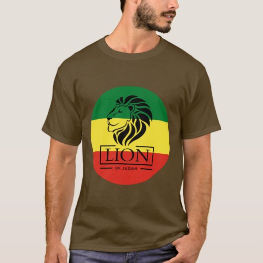 Lion of Judah - Rasta Reggae Flag - Shirt Tシャツ (正面)