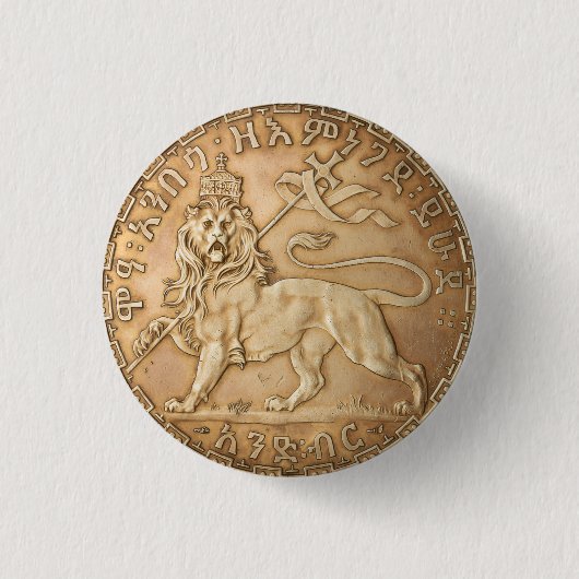 Lion of Judah Rasta Reggae Roots Jah Rastafari  缶バッジ (正面)