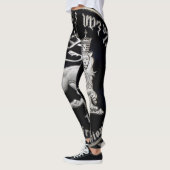 Lion of Judah - Rasta Silver - Power Yoga Leggings レギンス (左)