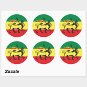 Lion of Judah - Rastafara - Jah Rastafari Sticker ラウンドシール (シート)