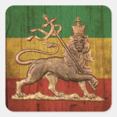 Lion of Judah - Rastafara - Reggae Rasta Roots スクエアシール (正面)