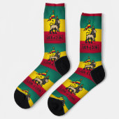 Lion of Judah Rastafari Zion I Roots Socks ソックス (左)