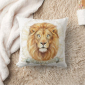 Lion of Judah Throw Pillow - Bold Christian Decor  クッション (ブランケット)