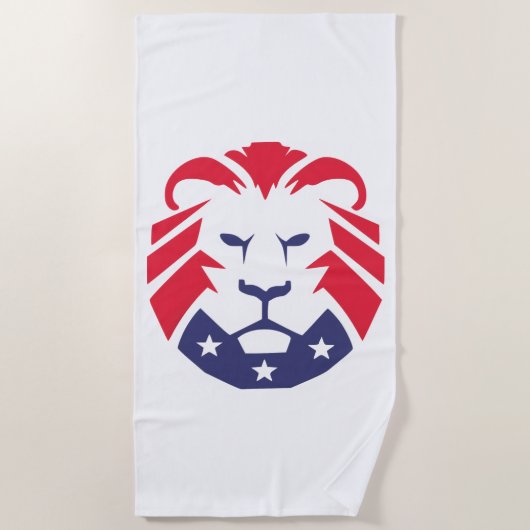 Lion of Patriots ビーチタオル (正面)