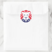 Lion of Patriots Sticker ラウンドシール (バッグ)