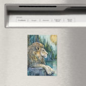 Lion of the Enchanted Realm Fantasy Art マグネット (インサイチュ (食洗機))