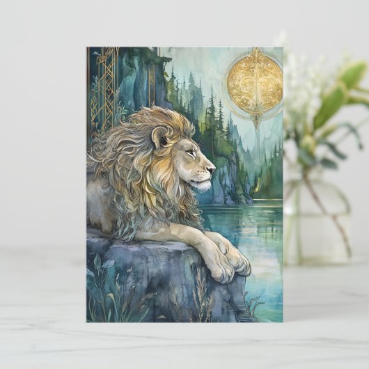Lion of the Enchanted Realm Fantasy Art Flat Card (スタンド正面)