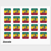 Lion of Zion - Haile Selassie - Rastafari Sticker スクエアシール (シート)