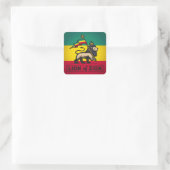 Lion of Zion - Haile Selassie - Rastafari Sticker スクエアシール (バッグ)