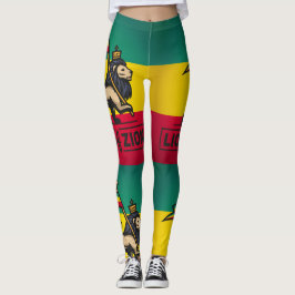 Lion of Zion - Rastafari - Power Yoga Leggings レギンス
