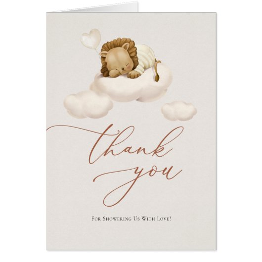 Lion on Cloud Thank You Enclosure Card (正面)
