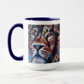Lion Painting - Gift for Animal Lovers マグカップ (左)
