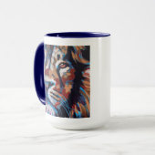Lion Painting - Gift for Animal Lovers マグカップ (正面左)