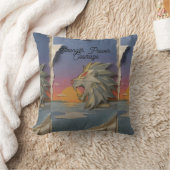 Lion Papercut Decorative Throw Pillow クッション (ブランケット)