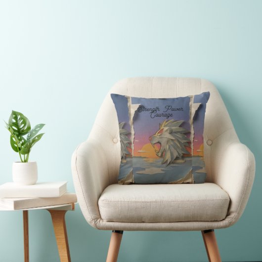 Lion Papercut Decorative Throw Pillow クッション (椅子)