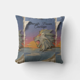Lion Papercut Decorative Throw Pillow クッション
