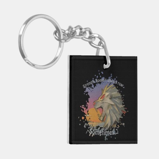Lion Papercut Double-Sided Keychain キーホルダー (正面左)
