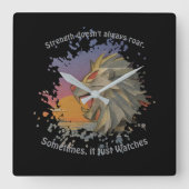 Lion Papercut Square Wall Clock スクエア壁時計 (正面)