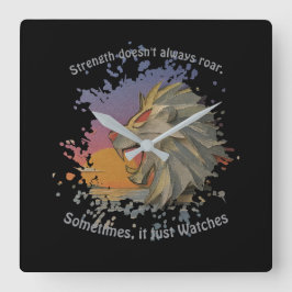 Lion Papercut Square Wall Clock スクエア壁時計