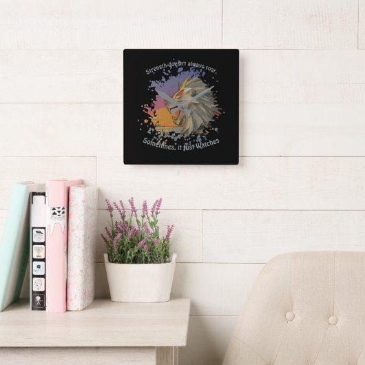 Lion Papercut Square Wall Clock スクエア壁時計 (読書スペース)