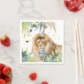 Lion Party Animals Jungle Birthday Safari スタンダードカクテルナプキン (インサイチュ)