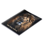 Lion Photo Notebook Your Text & Image パーソナライズされた ノートブック (左側)