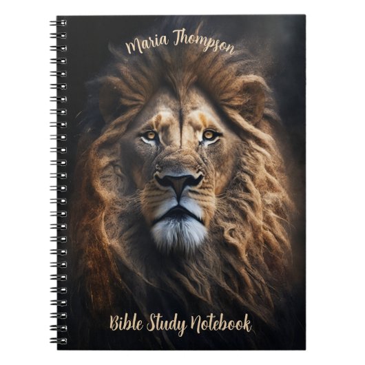 Lion Photo Notebook Your Text & Image パーソナライズされた ノートブック (正面)