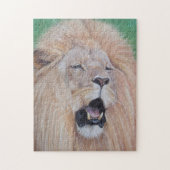 Lion picture big cat wildlife realist art ジグソーパズル (縦)