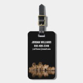 Lion Pride Drinks at the Water Hole at Night ラゲッジタグ (正面縦)